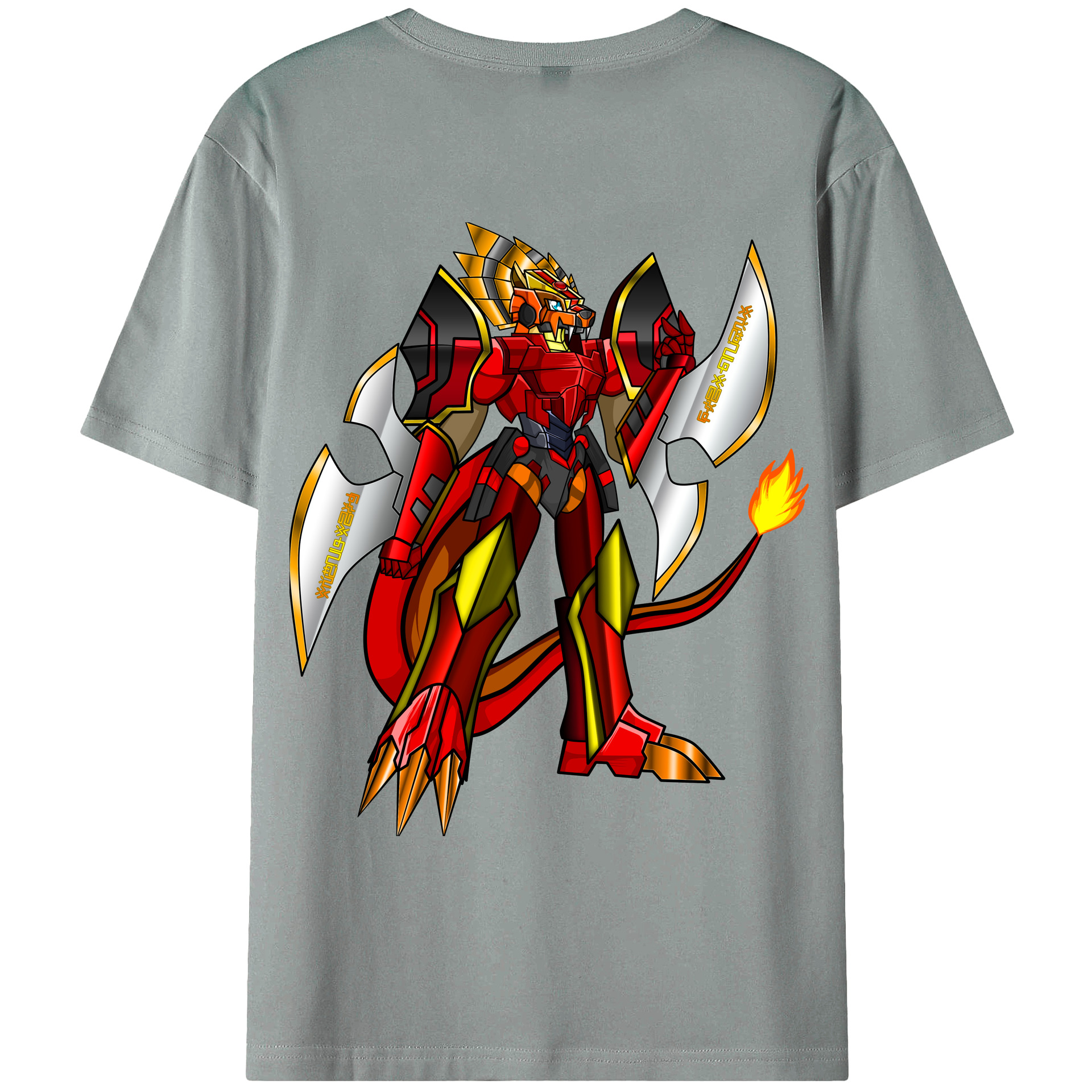 （画像用） Digimon デジタルモンスター/デジモン 綿100％ メンズ半袖Tシャツ（バックプリント） 通気性